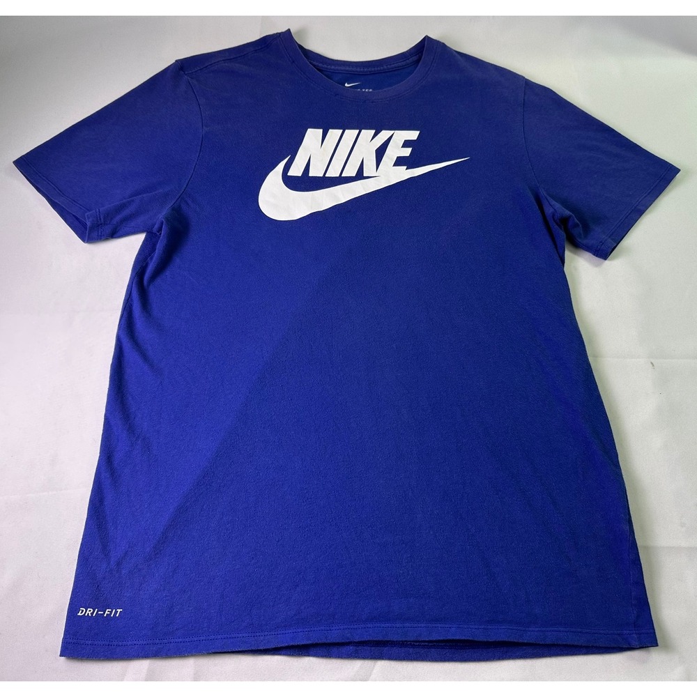 Nike Dri-FIT Mens Royal Blue Graphic Futura Logo Athletic Cut T-Shirt‎ Large - Picture 2 of 9